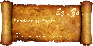 Szádeczky Zsolt névjegykártya
