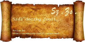 Szádeczky Zsolt névjegykártya